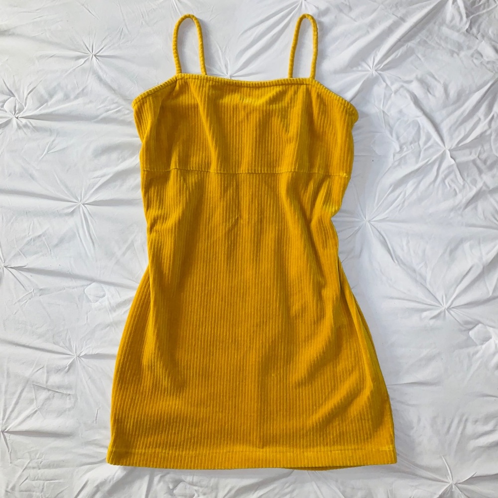 Yellow Velvet Dress